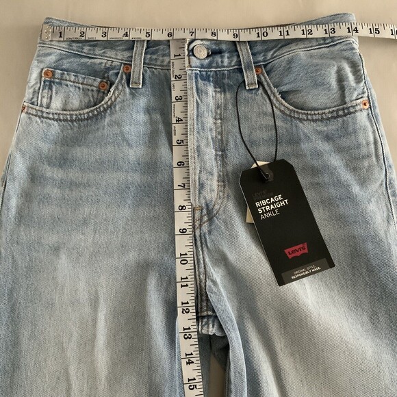 Levi’s Premium Ribcage Straight Ankle Blue 28 - Picture 5 of 13